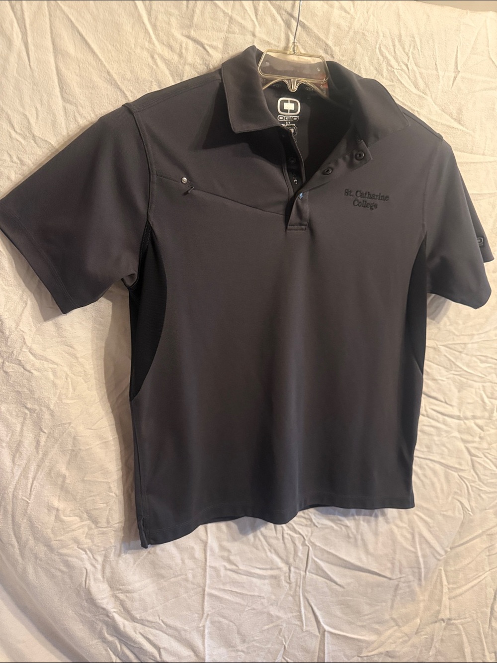 OGIO Men’s Dark Gray Polo with St. Catherine College Embroidery